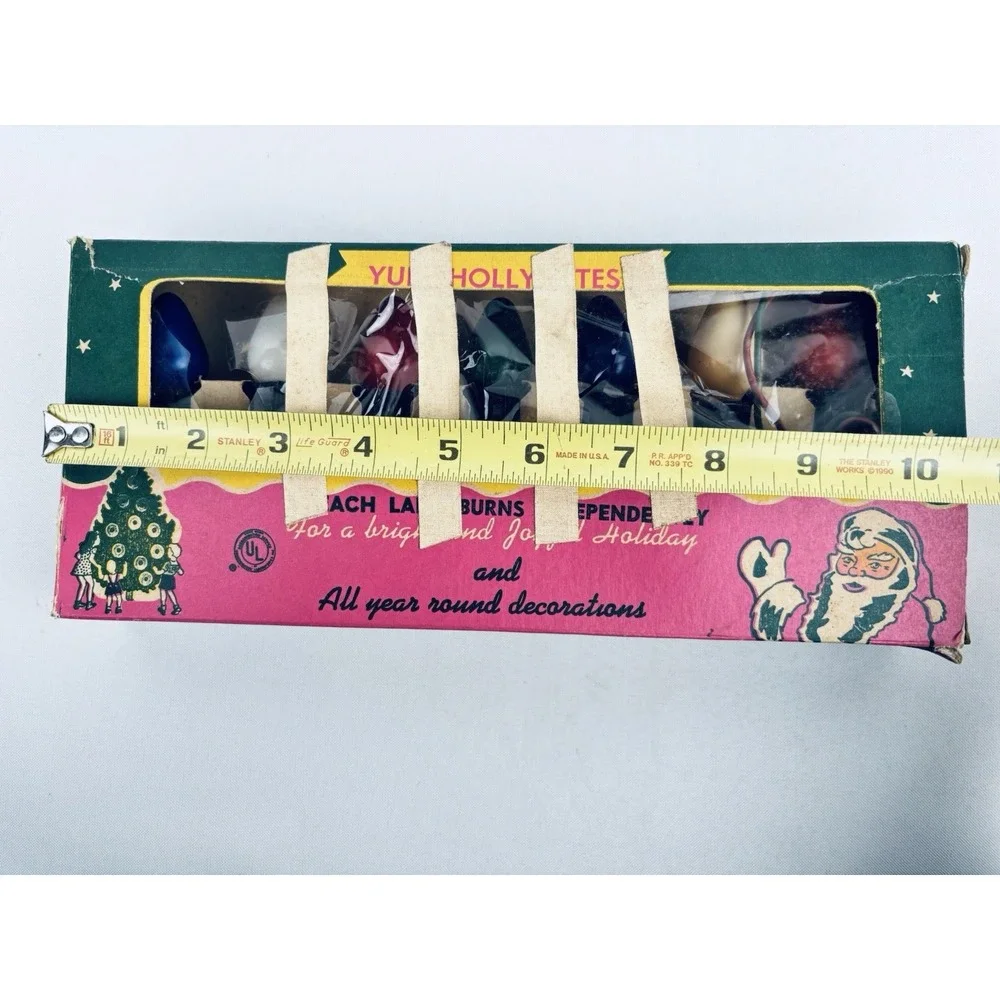 Vintage Yule Holly Lites 1905J Christmas Lights - With Original Box - Works!